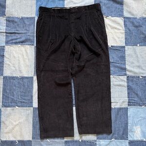 L.L. Bean vintage corduroy trouser pleated pant black 36x26